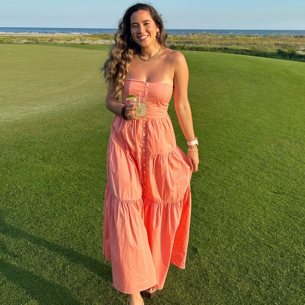 Staud Elroy Dress Grapefruit